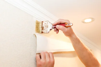 Pose de papier peint à Grandchamp — revêtements muraux et toiles de verre